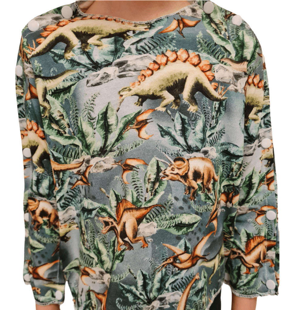 Tee-shirt des Warriors
Choix du tissu: Jersey coton Dino
Pour un garçon de 4 ans
Taille 3/5 ans