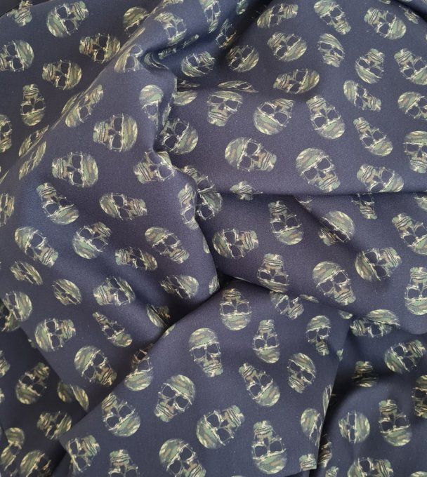 Popeline de coton Têtes de mort