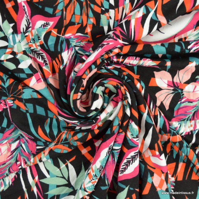 Jersey de viscose feuillage